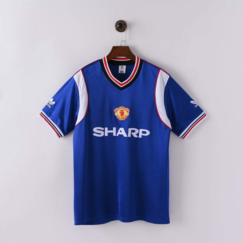 85-86 Man Utd Away jersey SHARP logo